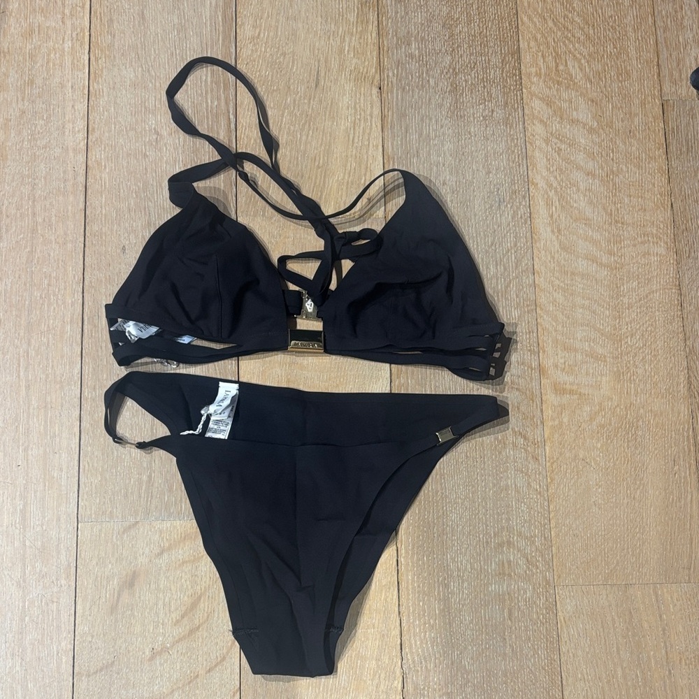 La Perla Black Strappy Triangle Bikini